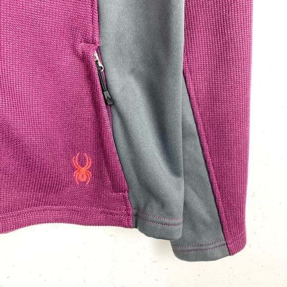 Spyder Womens Endure Full Zip Fleece Jacket Raisin Purple Gray Size Large - Picture 4 of 12